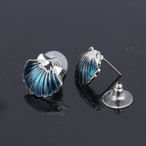 boucles coquillages bleu coquille