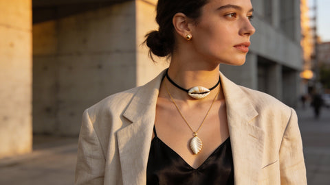 Comment Porter un Collier Coquillage avec un Look Urbain : Marier Cuir, Lin, Soie et Coquillages