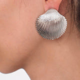 Boucles d'oreilles Grand Coquillage Argenté