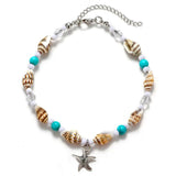 Bracelet Cheville Coquillage, Perles et étoile de mer