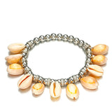 Bracelet Cheville Coquillages Cauris et Perles Argentées