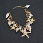 Bracelet Coquillage avec étoiles de mer et perles