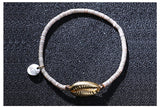 Bracelet Coquillage Cauri Surfeur Doré et perles
