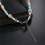 Bracelet Cheville Coquillage <br/> Petit Canarium, Perles et étoile de mer