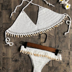 Bikini Coquillage <br/> Brésilien en Crochet Blanc