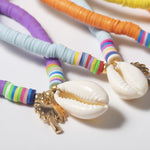 Bracelet Cheville Coquillage <br/> Surfeur Perles Mauves