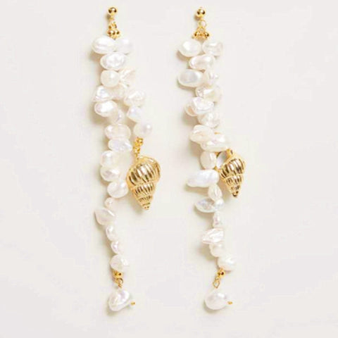 Boucles d'oreilles Coquillage Perles Baroques