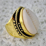 Bague coquillage style chevaliere