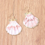 Boucles d'oreilles Coquillage  Pecten doré